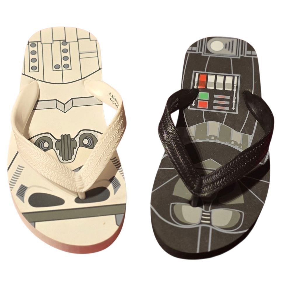 Star Wars Kids Flip Flops - Black, White, and Gray